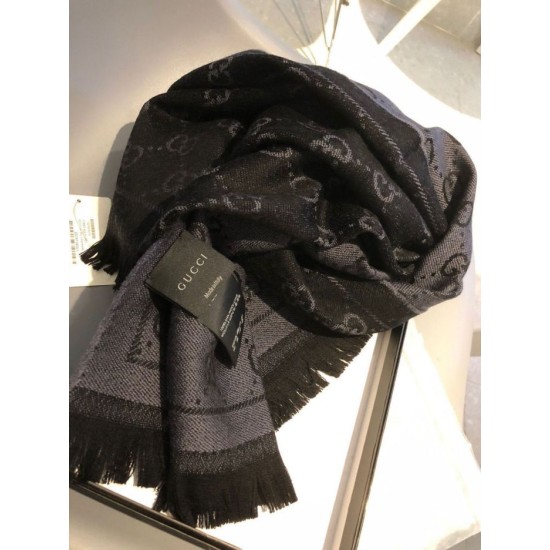 Replica Sciarpa Classic jacquard in lana 48 x 180 Light Coffee