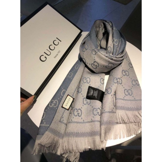 Replica Sciarpa Classic jacquard in lana 48 x 180 Grigio