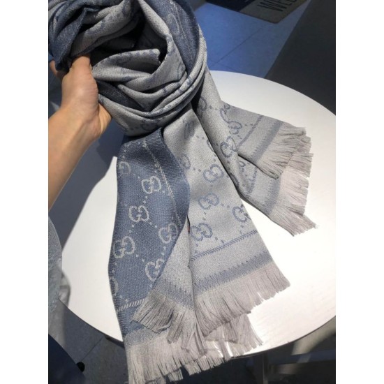 Replica Sciarpa Classic jacquard in lana 48 x 180 Grigio