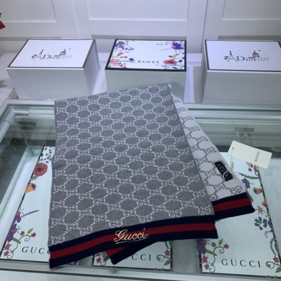 Replica Sciarpa cashmere jacquard 30 x 190 Grigio