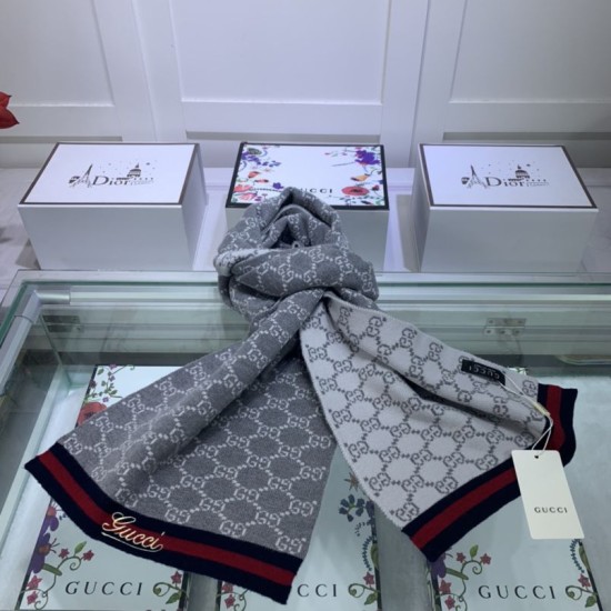Replica Sciarpa cashmere jacquard 30 x 190 Grigio