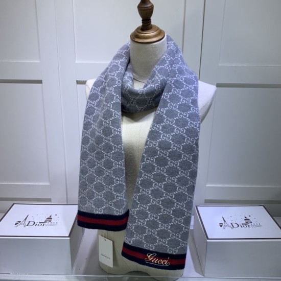 Replica Sciarpa cashmere jacquard 30 x 190 Grigio
