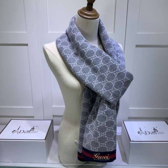 Replica Sciarpa cashmere jacquard 30 x 190 Grigio