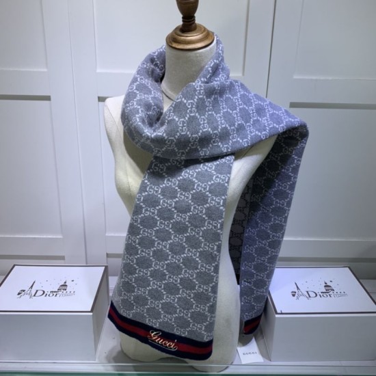 Replica Sciarpa cashmere jacquard 30 x 190 Grigio
