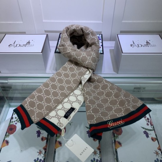 Replica Sciarpa cashmere jacquard 30 x 190 Marrone