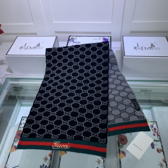 Replica Sciarpa cashmere jacquard 30 x 190 blu scuro