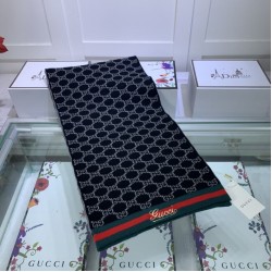 Replica Sciarpa cashmere jacquard 30 x 190 blu scuro