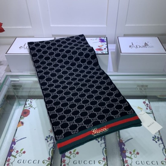 Replica Sciarpa cashmere jacquard 30 x 190 blu scuro