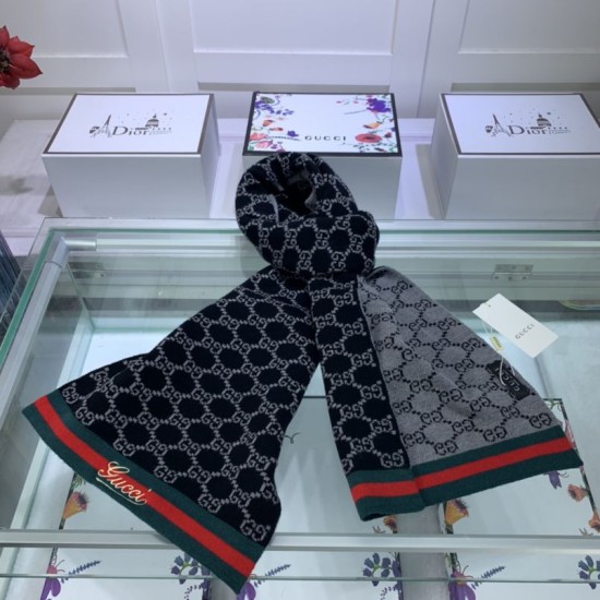 Replica Sciarpa cashmere jacquard 30 x 190 blu scuro
