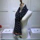 Replica Sciarpa cashmere jacquard 30 x 190 blu scuro
