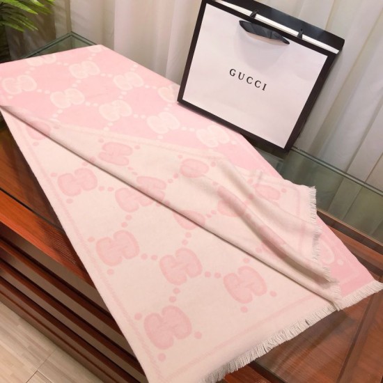 Replica Sciarpa in lana bicolore double face 50 x 200 Rosa