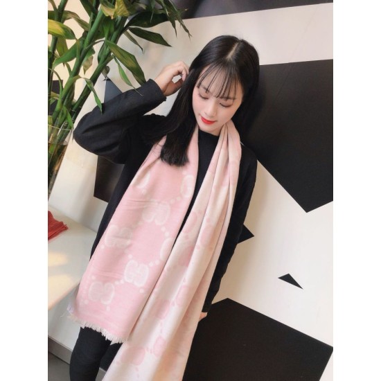 Replica Sciarpa in lana bicolore double face 50 x 200 Rosa