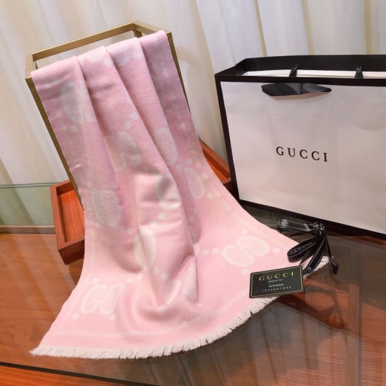 Replica Sciarpa in lana bicolore double face 50 x 200 Rosa