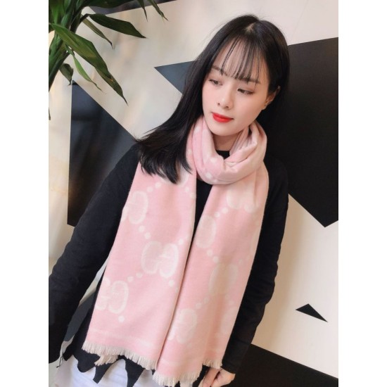 Replica Sciarpa in lana bicolore double face 50 x 200 Rosa