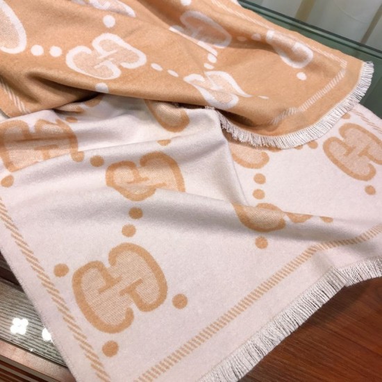Replica Sciarpa in lana bicolore double face 50 x 200 marrone