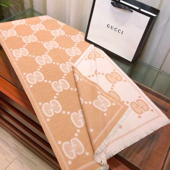 Replica Sciarpa in lana bicolore double face 50 x 200 marrone