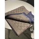 Replica Sciarpa in cashmere jacquard GG 23 x 180 blu scuro
