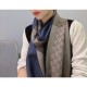Replica Sciarpa in cashmere jacquard GG 23 x 180 blu scuro