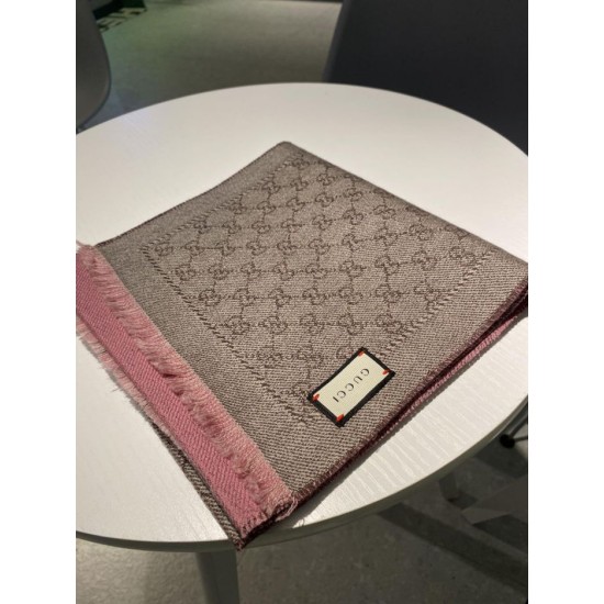Replica Sciarpa in cashmere jacquard con motivo GG 23 x 180 Rosa Replica Sciarpa in cashmere jacquard con motivo GG 23 x 180 Rosa