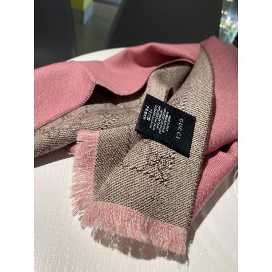 Replica Sciarpa in cashmere jacquard con motivo GG 23 x 180 Rosa Replica Sciarpa in cashmere jacquard con motivo GG 23 x 180 Rosa