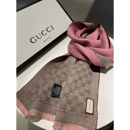 Replica Sciarpa in cashmere jacquard con motivo GG 23 x 180 Rosa Replica Sciarpa in cashmere jacquard con motivo GG 23 x 180 Rosa