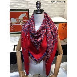 Replica Hermes divertente scialle di seta cashmere testa di cavallo 140 rosso