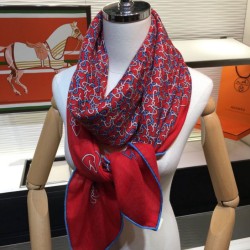 Replica Hermes divertente scialle di seta cashmere testa di cavallo 140 rosso