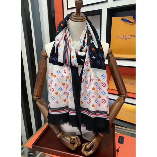 Replica Sciarpa lunga in cashmere stampato 100 x 200