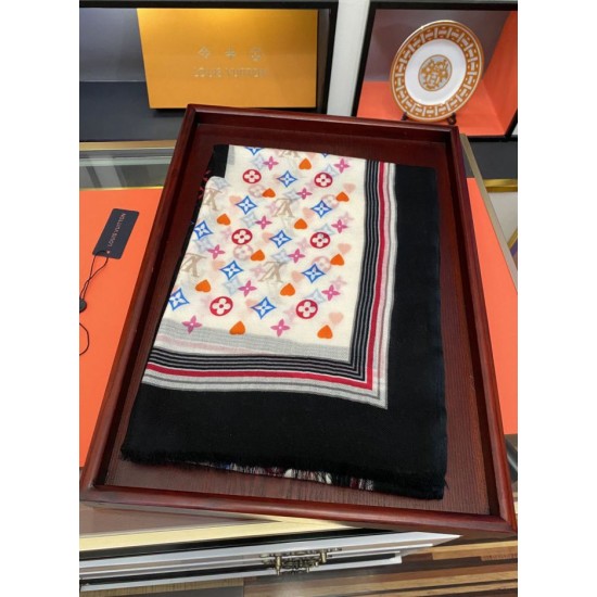 Replica Sciarpa lunga in cashmere stampato 100 x 200